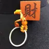 Llavero financiero portátil con tallado en seis lados, con llavero, colgante artesanal de talla de madera con caracteres chinos tridimensionales, regalo, cadena colgante
