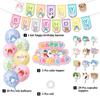 Novo Brinquedo de Pelúcia Squishmallows Quente Decoração de Festa Temática Bandeirola Flor Puxada Cartão de Bolo Gás