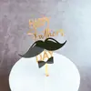 Decoración Parcial de Pastel Horneado para el Día del Padre Barba del Día del Padre Corbata de Moño Papá Tarjeta Insertable de Acrílico