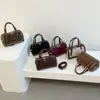 Design de Nicho Cor Color Block Retrô Bolsa de Bowling Estilosa Fashionável Tendência Bolsa de Ombro Único Transversal Bolsa de Mão para o Trabalho Mulheres