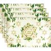 Manteles Individuales Nuevos de Lino Más Vendidos de Amazon, Nueva Decoración de Mesa de Estrella de Cinco Puntas y Paloma para Hanukkah, Venta Directa de Fábrica