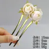 Pasador de Pelo Artificial de Peonía con Forma de U de Tres Púas, Nuevo Peine para el Cabello Estilo Chino Hanfu, Accesorio para el Cabello Versátil y Elegante Estilo Antiguo