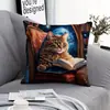 Venta Caliente Transfronteriza Gato Perro de Simulación Mascota Linda Estampado Funda de Almohada Personalizada Sala de Estar Sofá Mesita de Noche Cojín Funda de Almohada para Respaldo