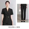 Recepción de Hotel, Salón de Belleza, Uniforme Profesional de Aeromoza, Traje de Chaqueta de Manga Corta de Verano, Falda de Mujer, Traje de Dos Piezas, Moderno