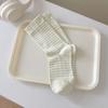 Calcetines de Rayas Crema Calcetines de Media Caña para Mujer Primavera y Verano Calcetines Finos de Confinamiento Simples Ins Modernos Estilo K Estilo Japonés Medias de Verano