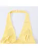 Vestido de moda de la marca Z, estilo popular transfronterizo para mujer con escote en V profundo, lunares, cuello halter, vestido estilo europeo y americano de AliExpress, amarillo ZA