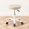 Taburete bajo con polea, altura ajustable, rueda giratoria, asiento redondo, adecuado para salones de belleza, uso doméstico, salones de uñas y aplicaciones giratorias; nuevo modelo