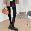Medias nuevas de otoño/invierno para mujer de cintura alta con control de abdomen y levantamiento de glúteos, adelgazantes, forradas de vellón, engrosadas, cálidas, de longitud 3/4, capa base gris