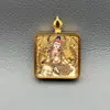 Estilo Xizang Thangka Caja Gabu Colgante de Acero de Titanio Colgante del Zodiaco Benmingfo Estilo Nacional Tarjeta de Buda Colgante Pequeño Thangka de Mano