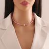 [Bingmeng] Collar de cuentas de arroz de diseño original cadena para la clavícula de perlas naturales collar bohemio N046