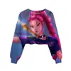 Moda Kpop Cazador de Demonios Niños Sudadera con Capucha de Caja de Superman Sudaderas Cortas Ropa Suave de Invierno para Niños Dibujos Animados Con