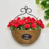 Cestas de Flores de Parede, Vasos de Flores, Cestas Suspensas, Decorações de Parede Tecidas para Interior e Exterior, Tecelagem de Bambu de Parede, Arte em Rattan Puramente Feita à Mão, Rattan de Imitação