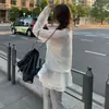 2025 Nuevo Otoño Estilo Coreano Estilo Perezoso Simple Color Puro Versátil Dulce Cuello Redondo Manga Larga Tejido Fino 4 Colores