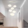Luminária pendente criativa de pedras italianas para sala de estar com pé-direito alto, escada de dois andares, cabeceira da cama, sala de jantar, balcão de bar, luminária em formato de ovo