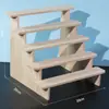 Estante de Exhibición de Madera Maciza Pura Estante de Almacenamiento de Escritorio Moderno Hecho a Mano Especial Caja Sorpresa Muñeca Planta Verde Suculenta Estante Escalera