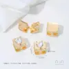 Brincos de Folha de Rosa Preenchidos com Ouro 14K, High-End, Luxo Acessível, Nicho, Brincos High-End, Novos Brincos de Argola com Micro Embelezamento, Argolas Lisas