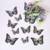 Papel Tapiz Decorativo Estéreo Mariposa Recortada en 3D Transfronteriza Doble Capa Textura Metálica Mariposa Simulada Mixta Pegatina de Pared
