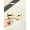 Sapatos Mary Jane Estilo Francês com Laço para Mulheres, Novo Estilo Nacional Chinês, Novo Modelo Primavera e Outono, Combinando com Salto Alto Cheongsam