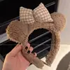 Diadema de felpa antideslizante de dibujos animados 2026, aro para el pelo dulce estilo coreano para mujer, diadema versátil para lavarse la cara otoño/invierno, accesorio para el cabello