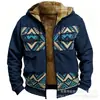 Sudadera con capucha de impresión 3D y digital con elemento azteca, nueva, transfronteriza, forro marrón, ropa de algodón, chaqueta