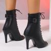 Europa y Estados Unidos transfronterizo 43 yardas sandalias boca de pez botas cortas con cordones huecos de tacón fino nuevo para mujer baile jazz baile sandalias de tacón alto