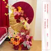 Decoração de Casamento Novo Estilo Chinês Guirlanda com Caractere Dupla Felicidade Parede de Fundo Parede de Fundo de Boas-Vindas para Banquete de Casamento Área para Fotos Suprimentos para Montagem de Ambiente