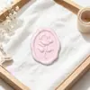Etiquetas de cera 3D de rosa de venta caliente transfronterizas, sellos de pintura a fuego, cartas de amor, postales, invitaciones, sobres, productos de sellos terminados