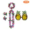 Collar de Corona de Hojas Verdes Hawaianas Set Combinado de Gafas de Piña Accesorios para Actuación en Escenario Fiesta Disfraces Nuevo