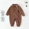 Algodón Suave de Primavera y Otoño Ropa Nueva para Bebé Mameluco de Manga Larga para Recién Nacido Unisex Elástico Traje de Gateo Clase A Ropa para Niños