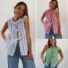 2024 Nuevo Top Cardigan Rayado de Mujer Transfronterizo Europeo y Americano Amazon Chaleco Holgado Moda Casual