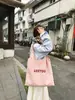 Bolsa de Lona Casual con Letras Estilo Verano 2026 Estilo Coreano Ligera Ins Diseño de Nicho Gran Capacidad Bolsa de Compras para Trabajo Viajes