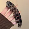 Pinza para el pelo de acrílico de temperamento simple para mujer, tamaño mediano, pinza de garra satinada, accesorios para el pelo para cabello grueso, pinza banana de malla negra