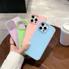 Adecuado para Funda de Teléfono Móvil Iphone16Promax Apple 15 Tacto Piel Macarrón Gelatina Dos en Uno 14 Color Puro Anti-Caída