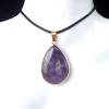 1708-25x35 Pingente Grande Borda de Gota d'Água Cristal Natural Pedra Ônix Cobre Banhado a Ouro Colar Gota d'Água