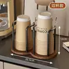 Dispensador de Vasos Desechables Multifuncional Dispensador de Agua de Alta Gama Soporte de Almacenamiento Portavasos de Café y Té Porta Vasos de Papel para Escritorio