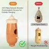 En Stock Casa de Pájaros de Madera Decoración Exterior Comedero para Colibríes Estilo Colgante Nido de Pájaros Pastoral Casa de Madera Casa de Pájaros DIY Adorno Colgante