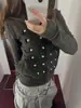 Sudadera con Capucha Corta Ajustada, Diseño de Nicho Estilo Palacio Americano, Unisex, Moda Oscura Moderna y Única
