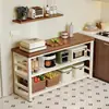 Prateleiras de Armazenamento de Cozinha Cuidadosamente Selecionadas, Mesas de Corte de Legumes de Chão, Prateleiras de Armazenamento de Micro-ondas de Múltiplos Andares, Prateleiras de Armazenamento Multifuncionais, Aparadores