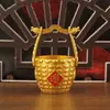 Nuevo Adorno Auspicioso de Riqueza y Tesoro Un Barril de Oro Adorno de Cabeza de Dragón Un Barril de Oro Adorno Cubo para Reunir Riqueza y Tesoros Decoración de Escritorio Artesanía