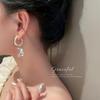 Pendientes Acrílicos Transparentes Asimétricos Coreanos Aguja de Plata Estilo Ins Barroco Nicho Diseño Versátil Pendientes de Hebilla para la Oreja