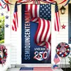 Capa de Porta de Tecido Elástico Decoração Dia da Independência Capa para Cabeça de Porta Decoração do 250º Aniversário dos EUA Capa de Porta Fábrica Atacado Personalização