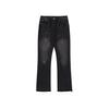 Jeans Vintage de Arquivo Longe Scimitar Lavagem Antiga Bordas Manchas de Tinta Gato Destruído Bigodes