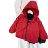 Estilo de Invierno Muye Superar Huzhou Zhili Ropa Infantil Niños Niñas Estilo Coreano Chaqueta con Capucha Ropa de Algodón Gruesa Cálida Infantil