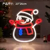 Decorações de Natal LED neon mais vendidas transfronteiriças, luzes de ambiente, árvore de Natal, rena, boneco de neve, Papai Noel