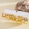 Juego de Doce Piezas de Pendientes Irregulares en Forma de C Transfronterizos Europeos y Americanos, Pendientes Geométricos Minimalistas con un Toque de Nicho de Alta Gama