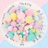 Bolas de Pelo Coloridas Pequenas de Alta Elasticidade para DIY Criativo Feito à Mão Bola de Pelúcia Tamanho Misto Material de Arte Decoração