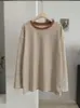 KEKEZOON Camiseta de Manga Larga Suelta con Bloques de Color y Rayas, Cuello Redondo, Capa Interior para Mujer, Invierno Casual Versátil, Camiseta Base 9403