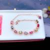 Celebridad en línea en vivo venta caliente nueva simulación color caramelo pulsera de turmalina colorida para mujer chapada en oro rosa joyería al por mayor