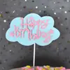 Decoração Criativa de Bolo para Assar Nuvens Rosa Azuis Plug-in Conjunto de Cartões de Bolo de Aniversário