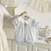 Ropa de Bebé Verano Nuevo Estilo Mameluco para Niños y Niñas, Encaje Floral Fresco Traje de Princesa para Gatear